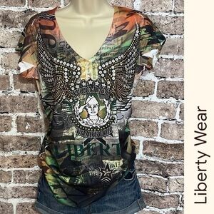 Liberty Wear Woman Warrior Top‎ Shirt - NWOT